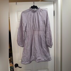 Chelsea & Violet Light Lavender Smocked-Waist Long Sleeve Dress